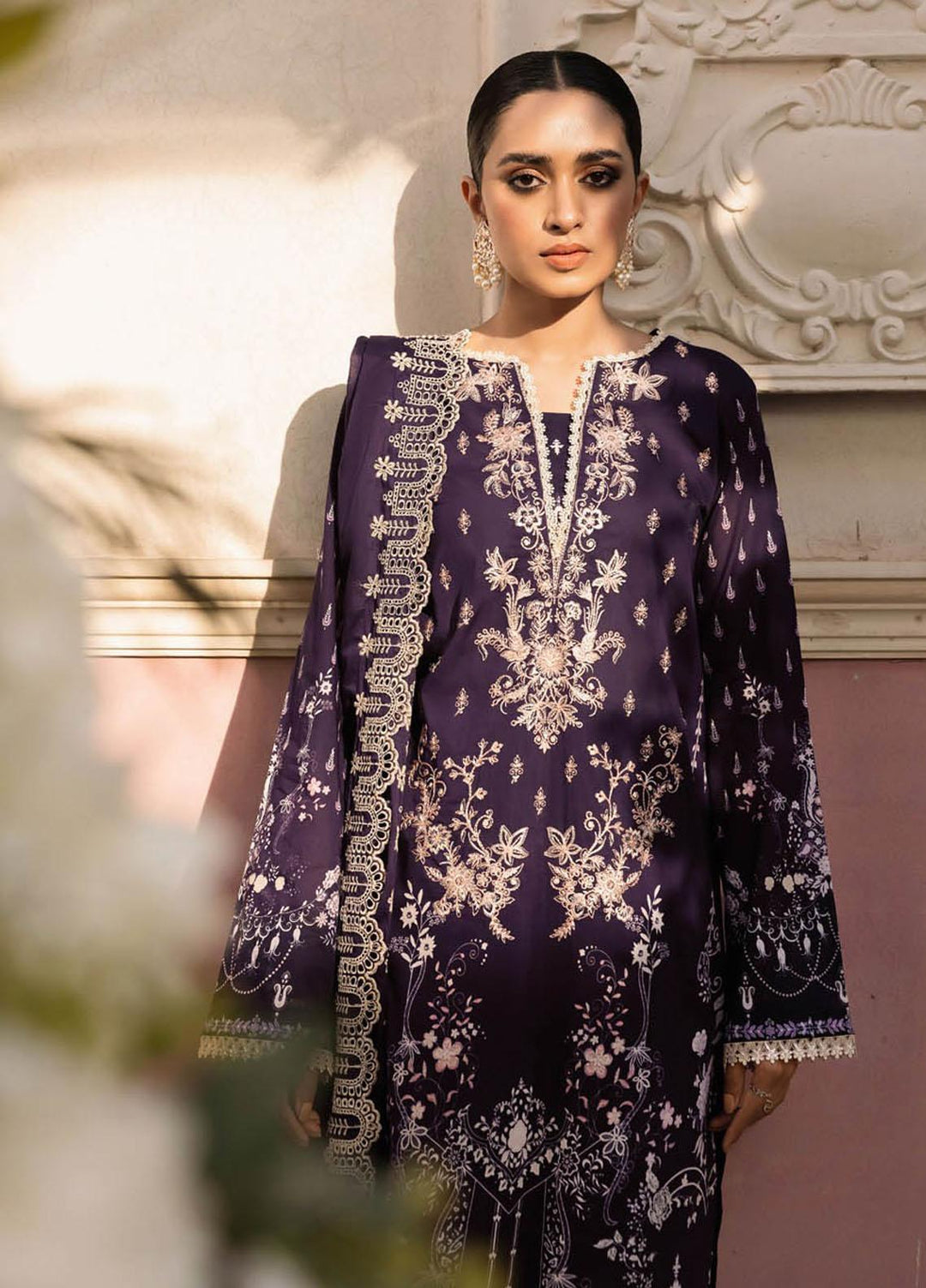 Nissa By RajBari Embroidered Lawn Suits Unstitched 3 Piece RB23NS D3-B - Summer Collection