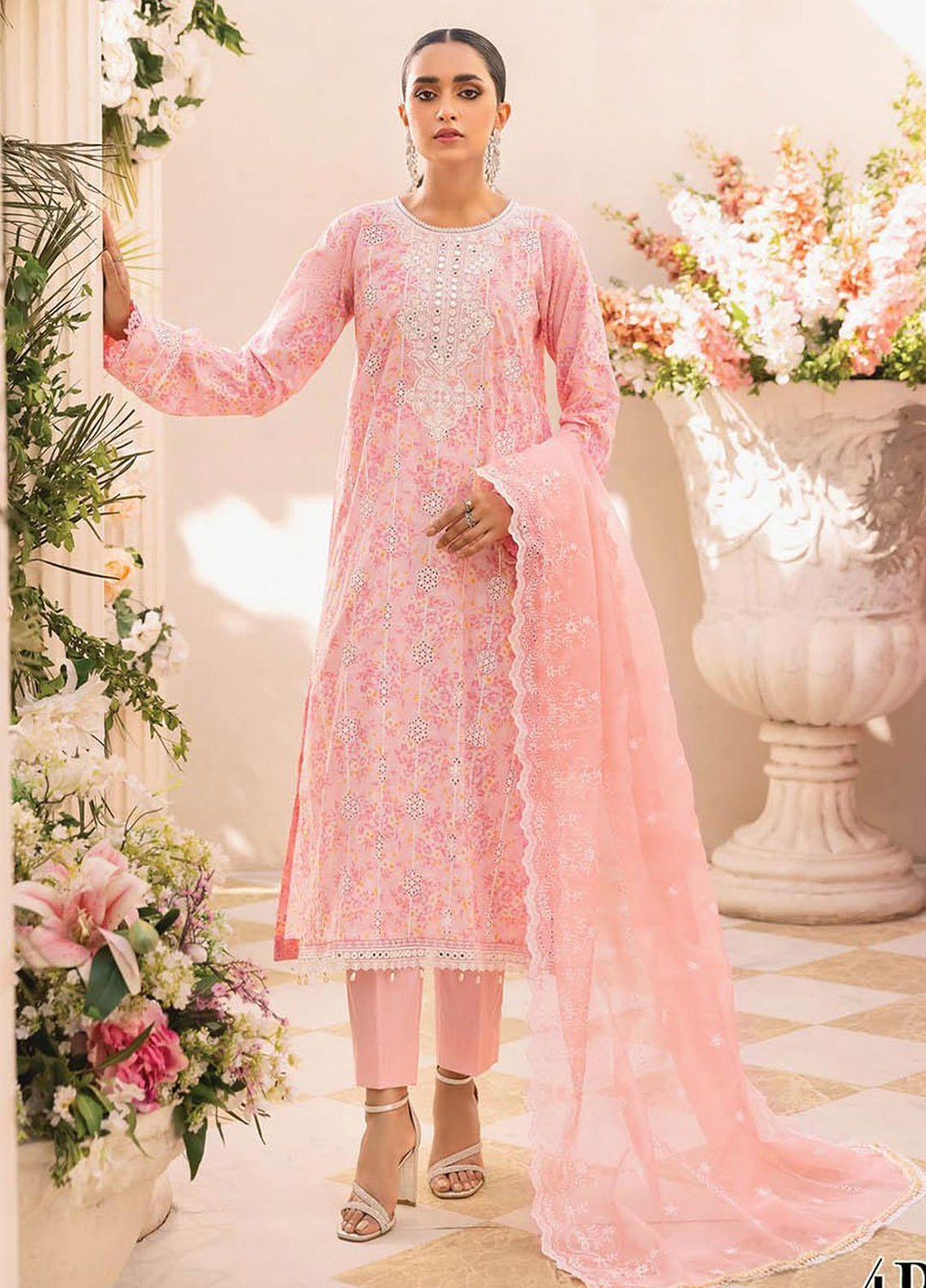 Nissa By RajBari Embroidered Lawn Suits Unstitched 3 Piece RB23NS D4-B - Summer Collection