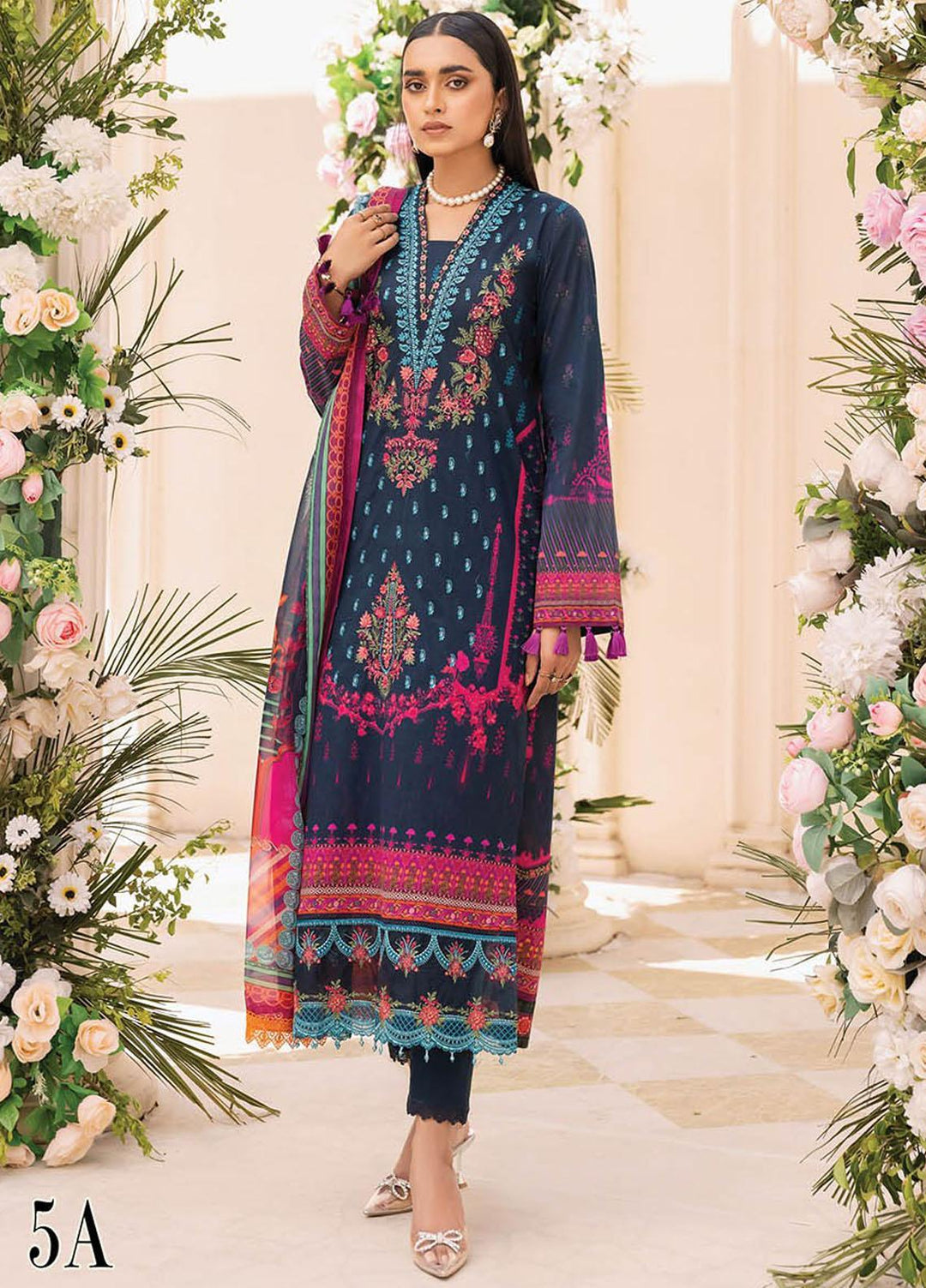Nissa By RajBari Embroidered Lawn Suits Unstitched 3 Piece RB23NS D5-A - Summer Collection