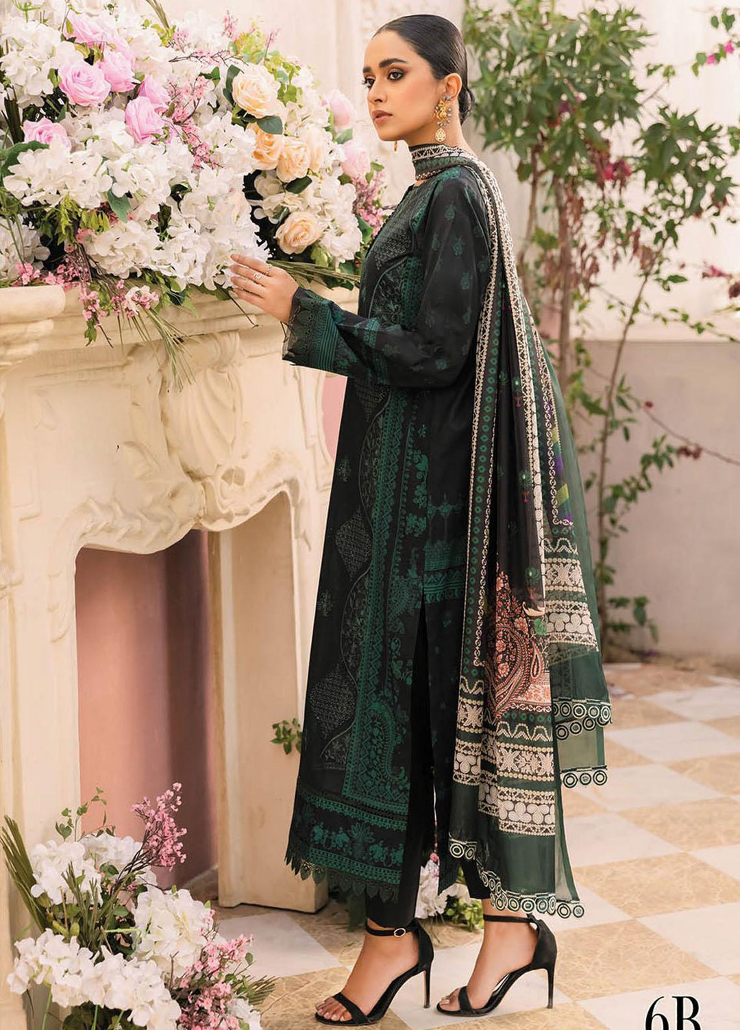 Nissa By RajBari Embroidered Lawn Suits Unstitched 3 Piece RB23NS D6-B - Summer Collection