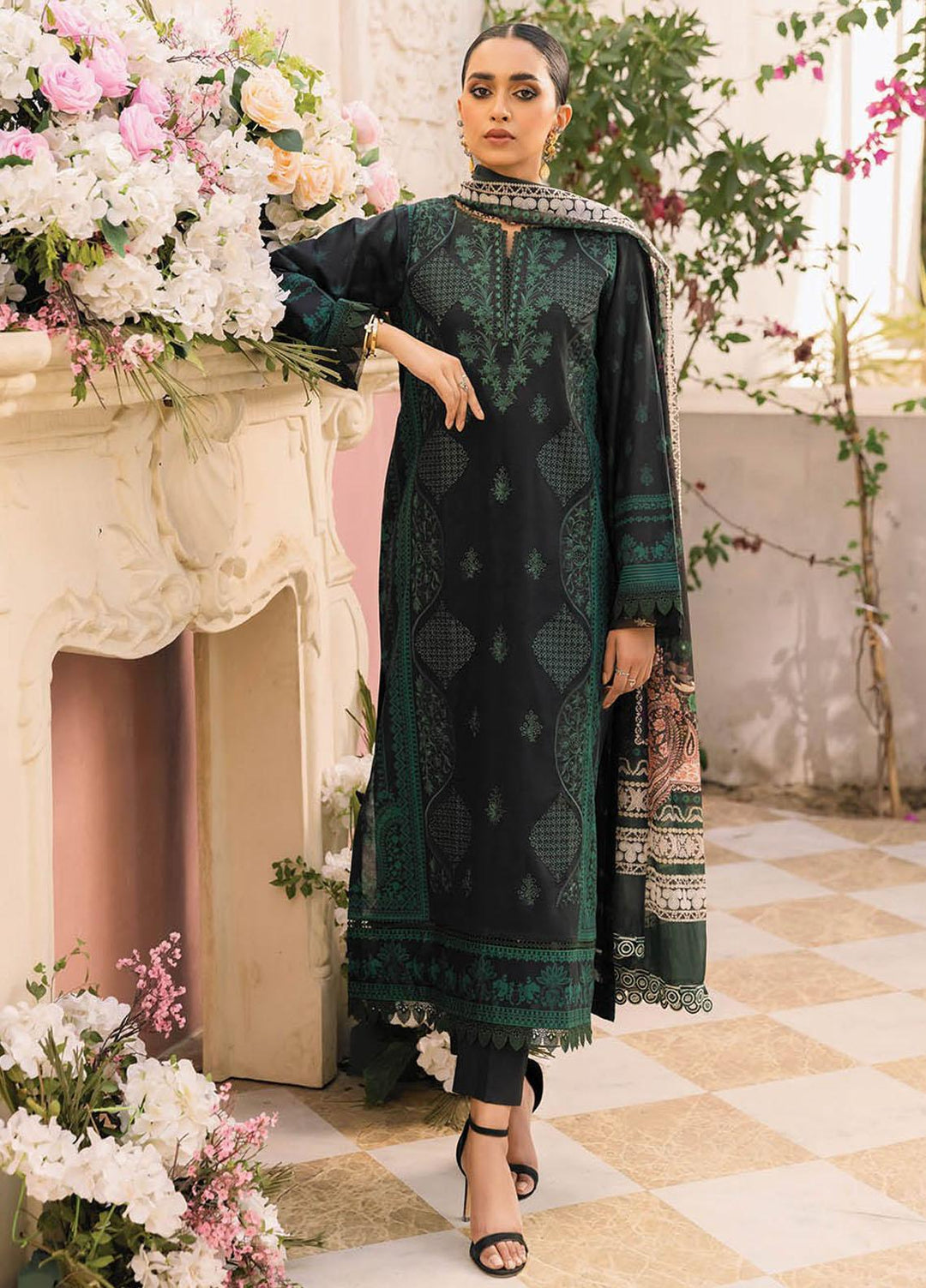 Nissa By RajBari Embroidered Lawn Suits Unstitched 3 Piece RB23NS D6-B - Summer Collection