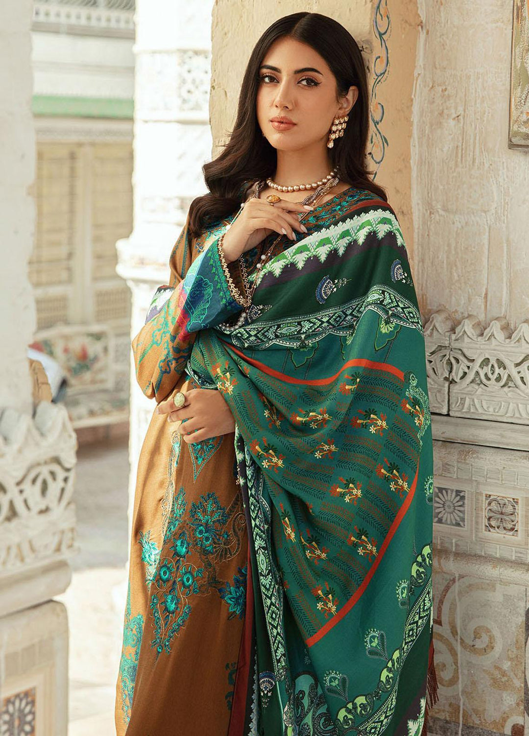 Nissa By RajBari Embroidered Corduroy Suits Unstitched 3 Piece RB23NW 3A - Winter Collection