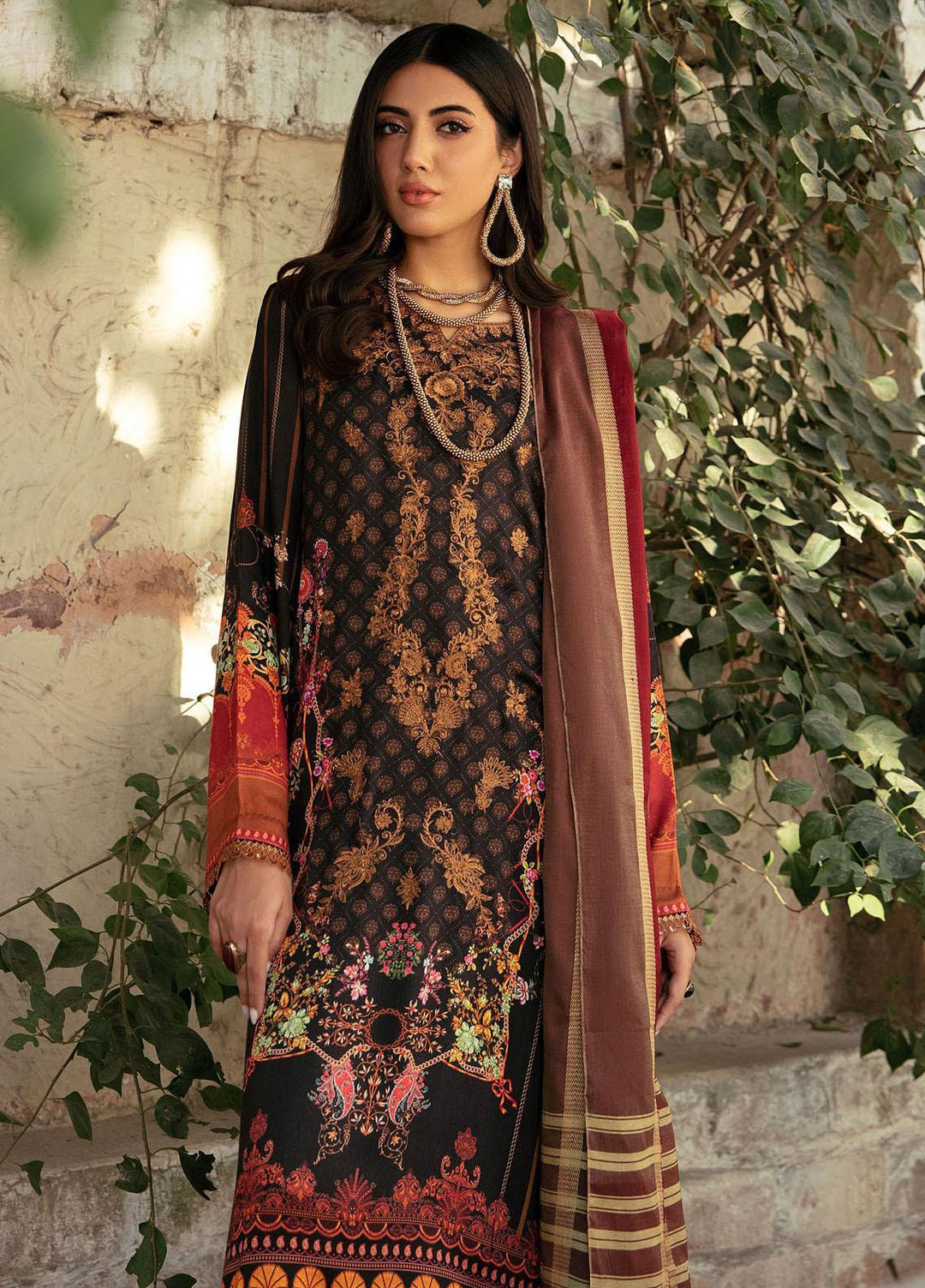 Nissa By RajBari Embroidered Corduroy Suits Unstitched 3 Piece RB23NW 5A - Winter Collection
