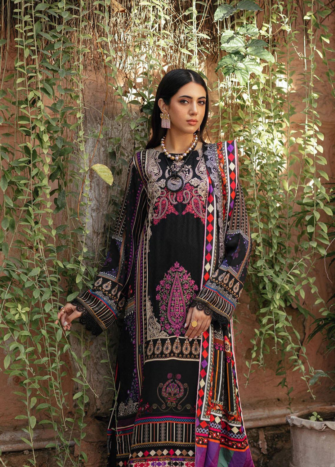Nissa By Rajbari Embroidered Corduroy Suits Unstitched 3 Piece RB22NW 2B - Winter Collection