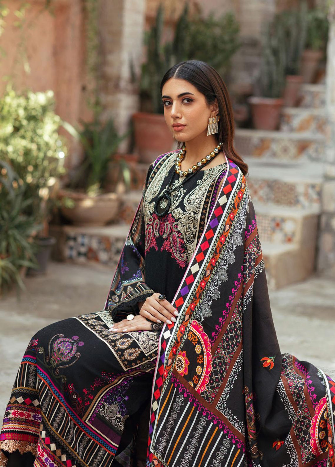 Nissa By Rajbari Embroidered Corduroy Suits Unstitched 3 Piece RB22NW 2B - Winter Collection