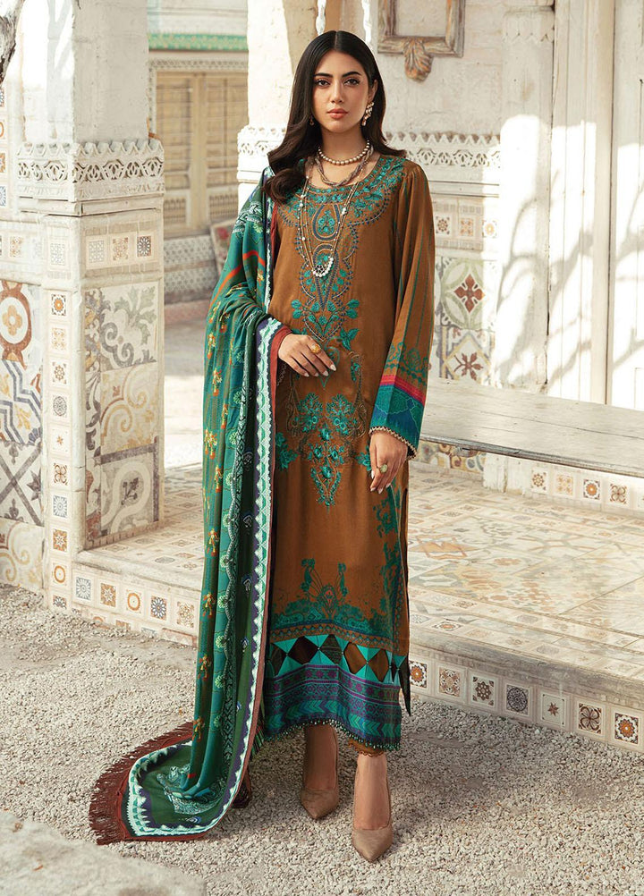 Nissa By Rajbari Embroidered Corduroy Suits Unstitched 3 Piece RB22NW 3A - Winter Collection