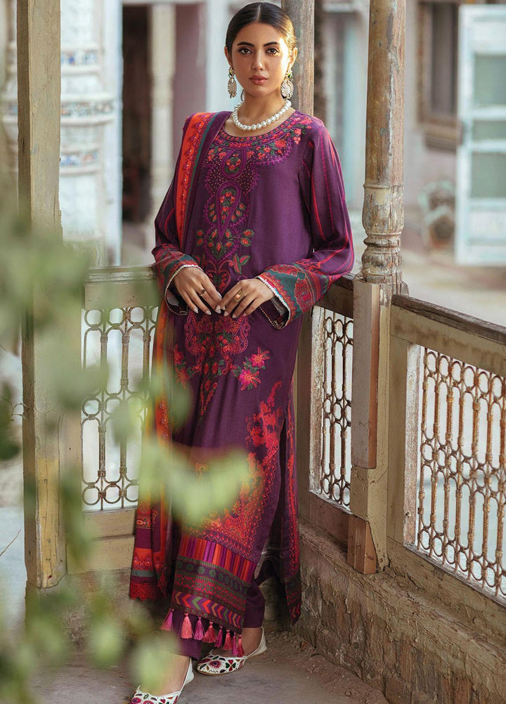 Nissa By Rajbari Embroidered Corduroy Suits Unstitched 3 Piece RB22NW 3B - Winter Collection