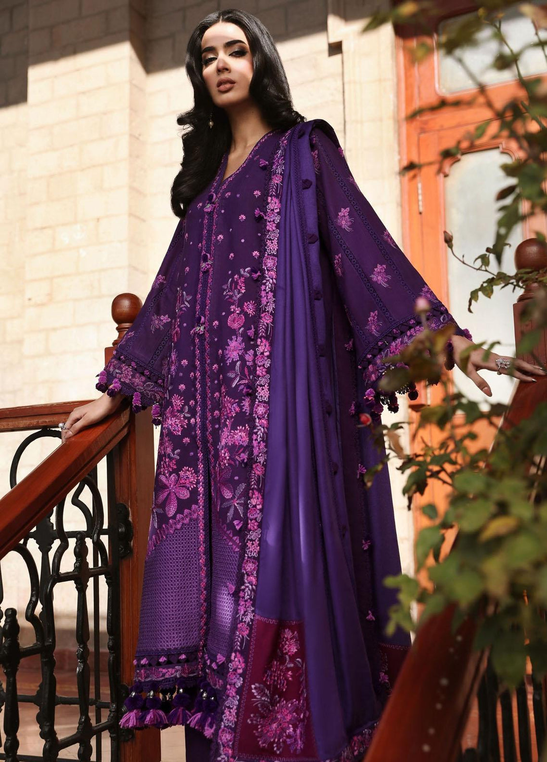 Noemei By Republic Womenswear Embroidered Khaddar Suits Unstitched 3 Piece RW23N D1-B - Luxury Winter Collection