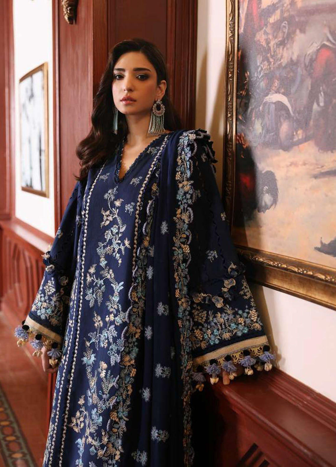Noemei By Republic Womenswear Embroidered Khaddar Suits Unstitched 3 Piece RW23N D2-B - Luxury Winter Collection