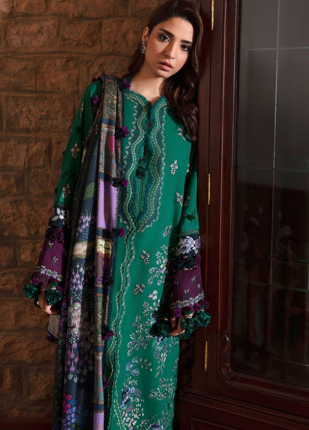 Noemei By Republic Womenswear Embroidered Karandi Suits Unstitched 3 Piece RW23N D3-B - Luxury Winter Collection