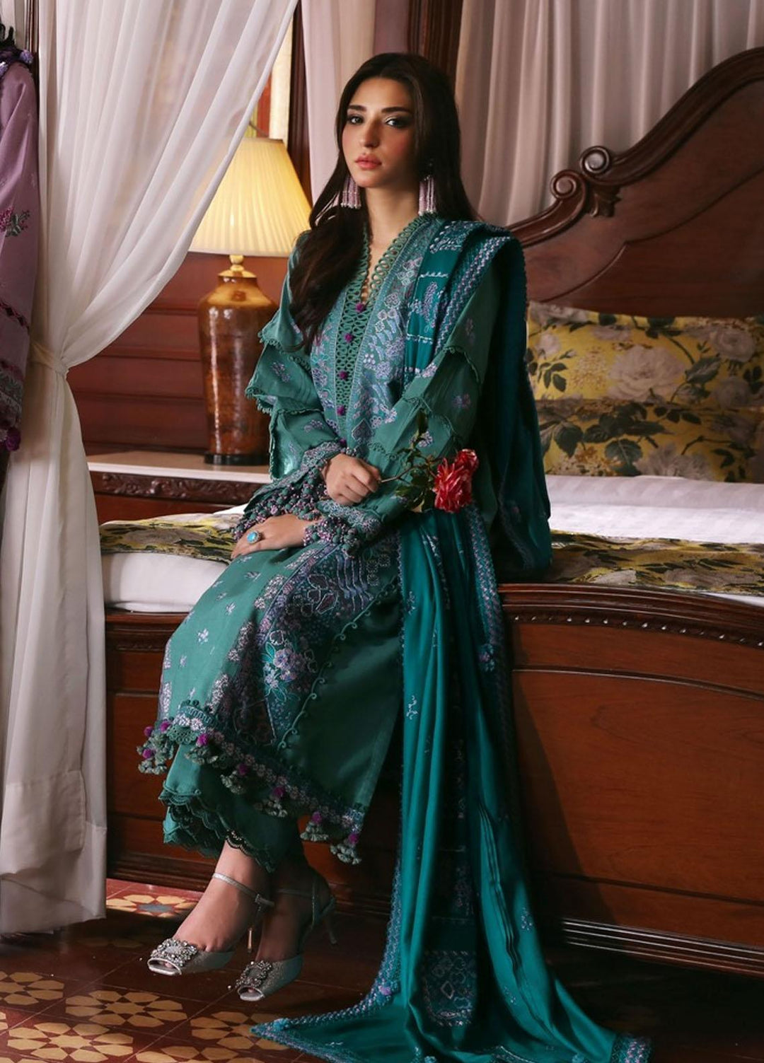 Noemei By Republic Womenswear Embroidered Khaddar Suits Unstitched 3 Piece RW23N D4-A - Luxury Winter Collection