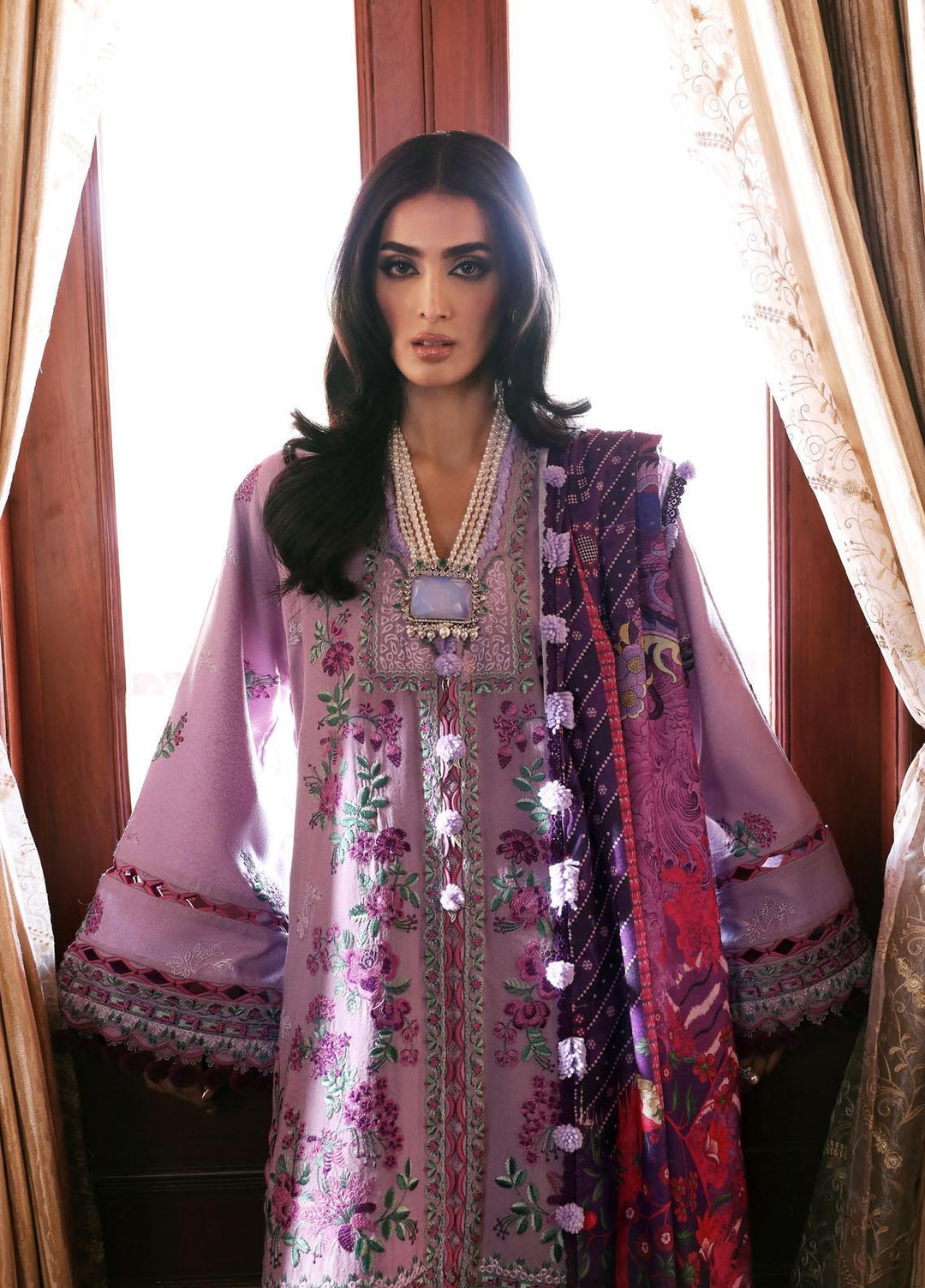 Noemei By Republic Womenswear Embroidered Karandi Suits Unstitched 3 Piece RW23N D7-A - Luxury Winter Collection