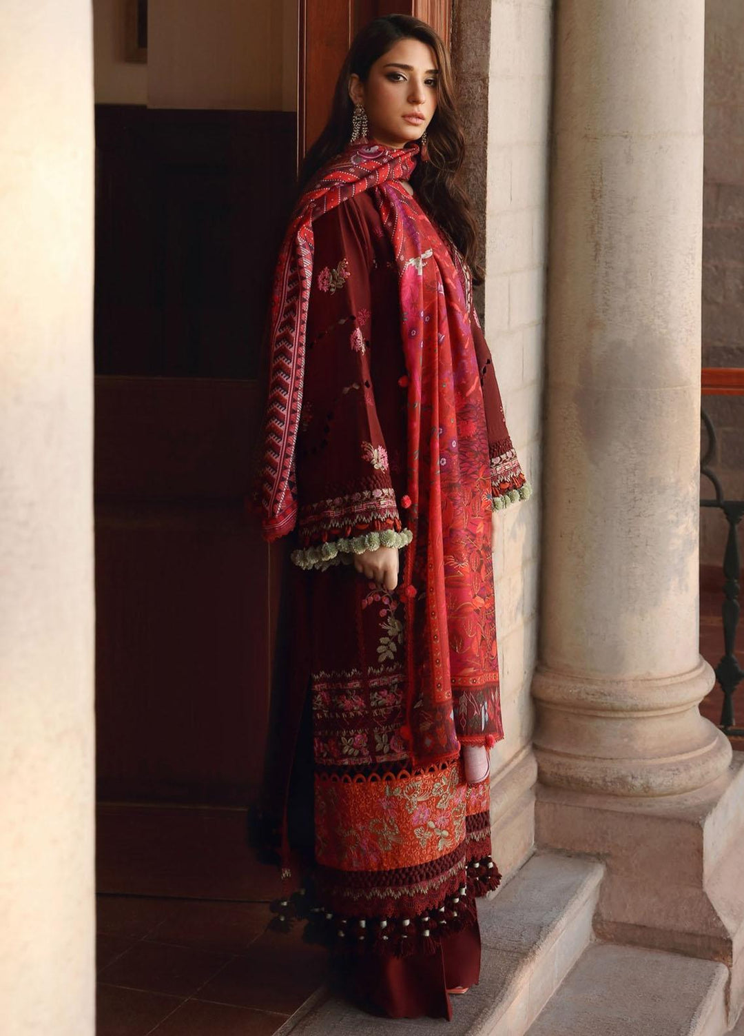 Noemei By Republic Womenswear Embroidered Karandi Suits Unstitched 3 Piece RW23N D7-B - Luxury Winter Collection