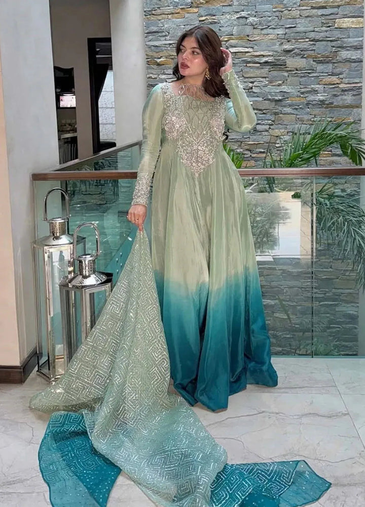 Maria Osama Khan Pret Embroidered Raw Silk 2 Piece Suit Aazure