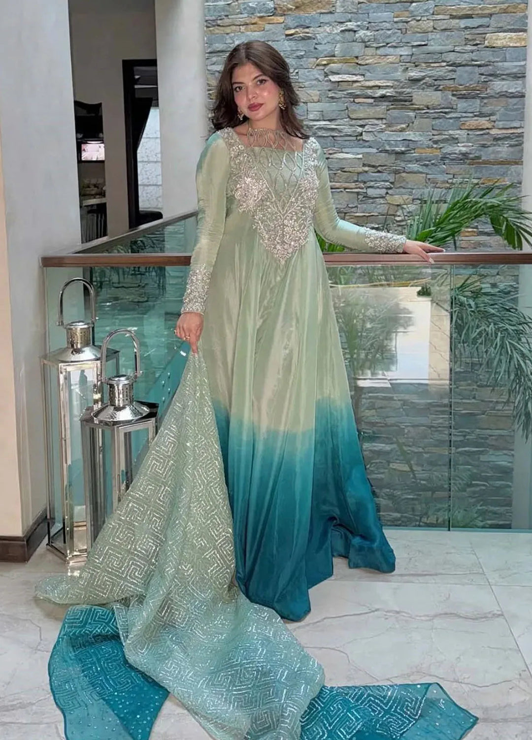 Maria Osama Khan Pret Embroidered Raw Silk 2 Piece Suit Aazure
