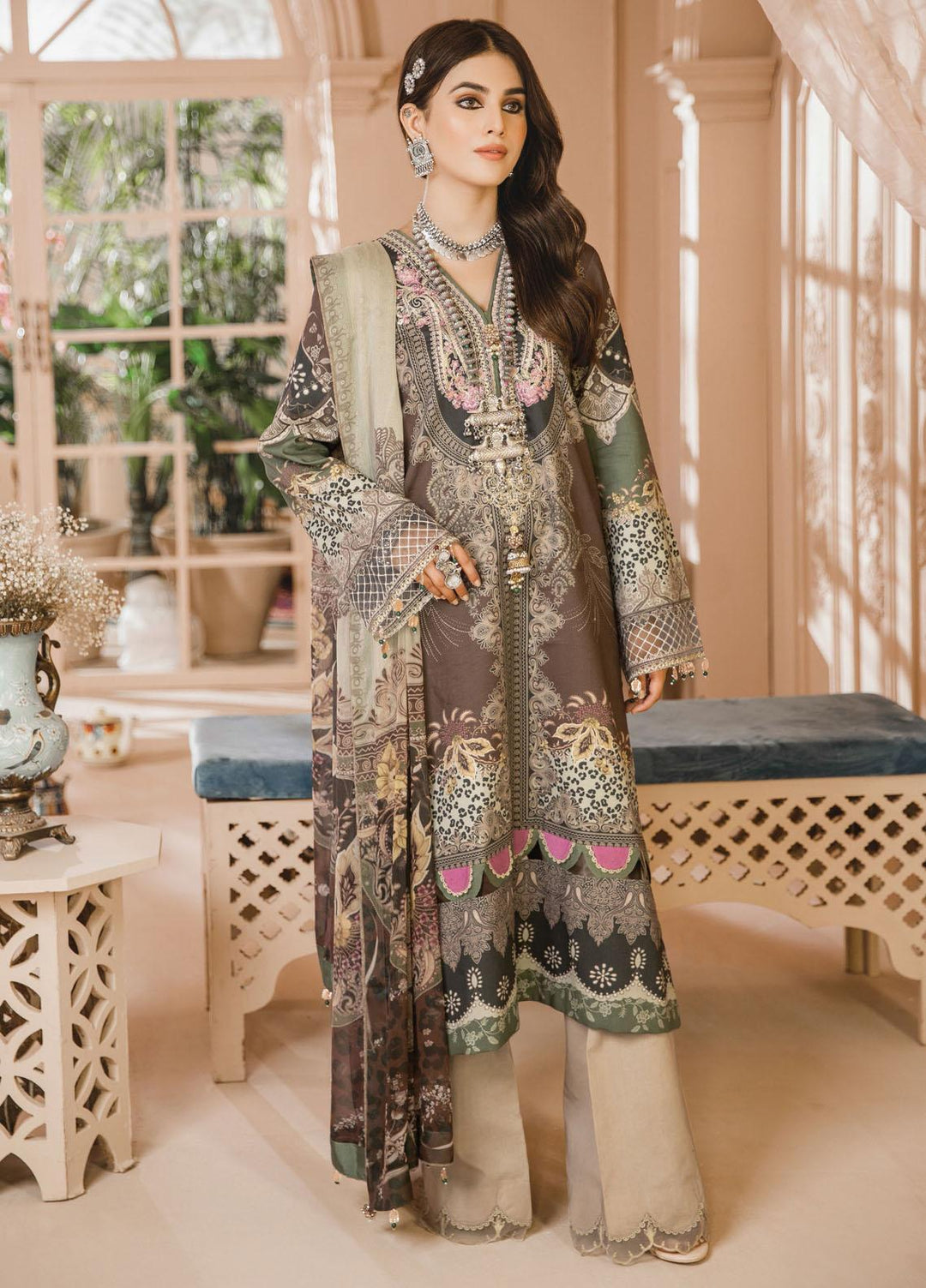 Noor Bano by Anaya Embroidered Cambric Suits Unstitched 3 Piece AKC21NB AEC21-03 NAINA - Winter Collection