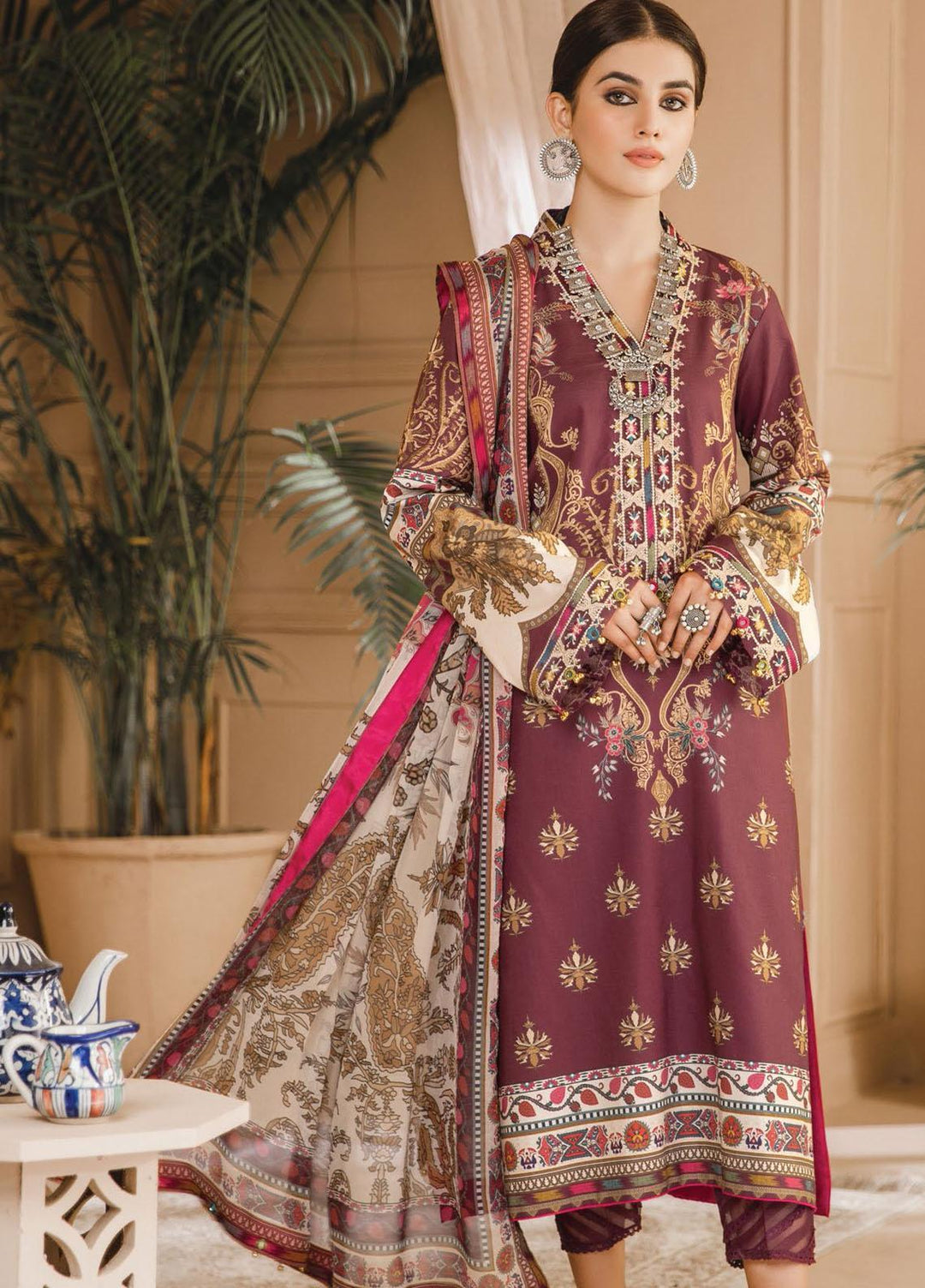 Noor Bano by Anaya Embroidered Cambric Suits Unstitched 3 Piece AKC21NB AEC21-09 AMAYA - Winter Collection
