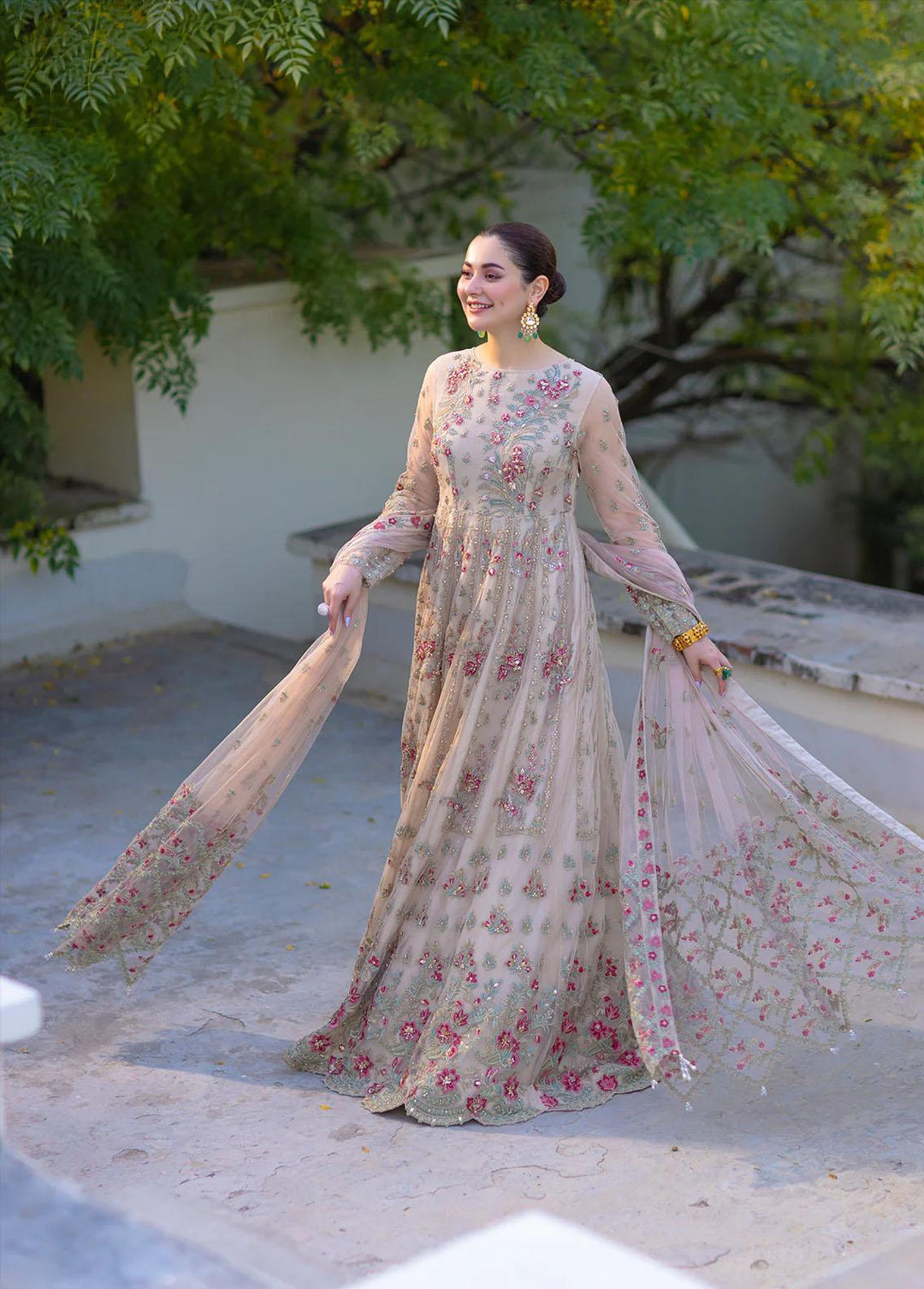 Noor By Azzal Embroidered Net Suits Unstitched 4 Piece AZZ23N D-01 Amira - Luxury Collection