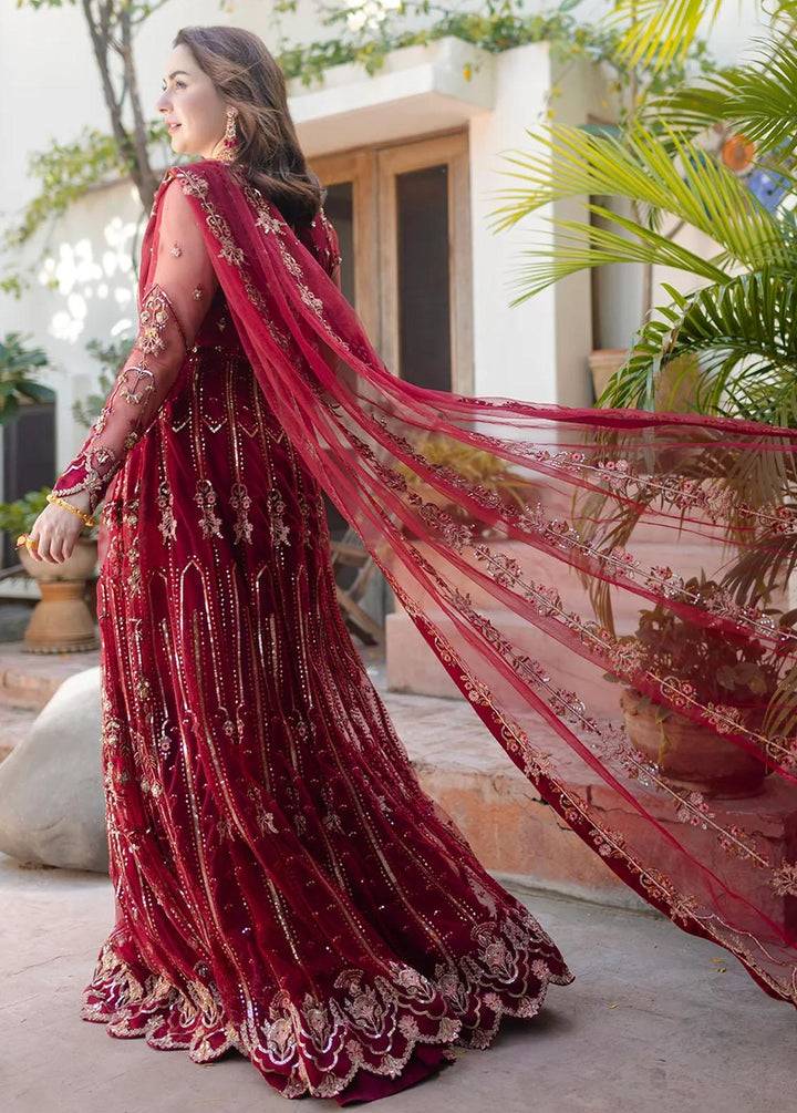 Noor By Azzal Embroidered Net Suits Unstitched 4 Piece AZZ23N D-03 Gulaab - Luxury Collection