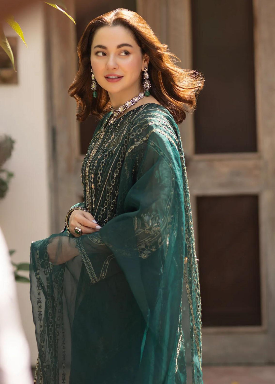 Noor By Azzal Embroidered Organza Suits Unstitched 4 Piece AZZ23N D-07 Eira - Luxury Collection