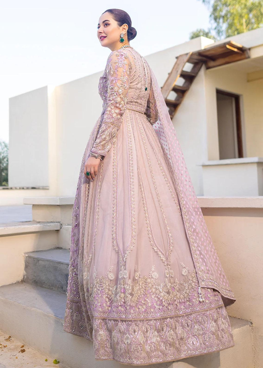 Noor By Azzal Embroidered Net Suits Unstitched 4 Piece AZZ23N D-08 Kyra - Luxury Collection