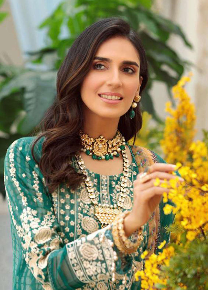 Noor by Saadia Asad Embroidered Lawn Suits Unstitched 3 Piece SA22N D1B - Summer Collection