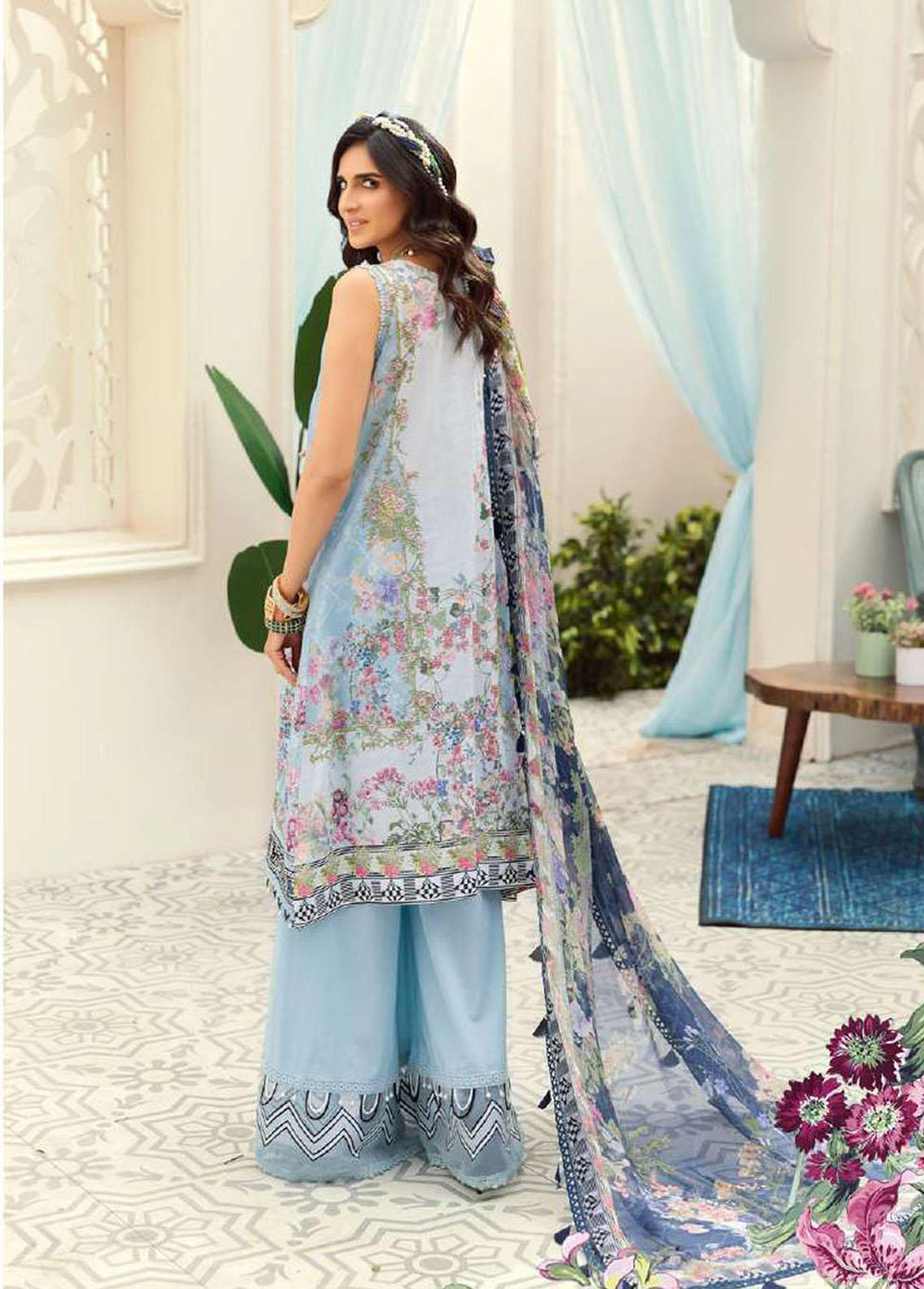 Noor by Saadia Asad Embroidered Lawn Suits Unstitched 3 Piece SA22N D2B - Summer Collection