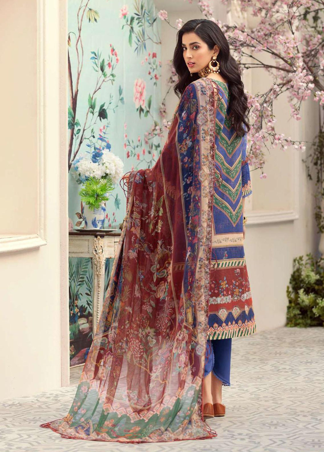 Noor by Saadia Asad Embroidered Lawn Suits Unstitched 3 Piece SA22N D5B - Summer Collection