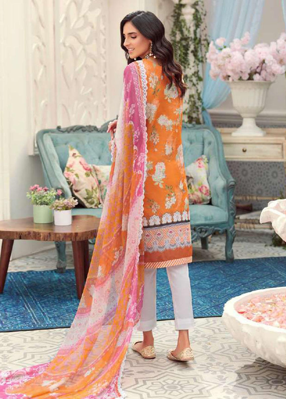 Noor by Saadia Asad Embroidered Lawn Suits Unstitched 3 Piece SA22N D6B - Summer Collection