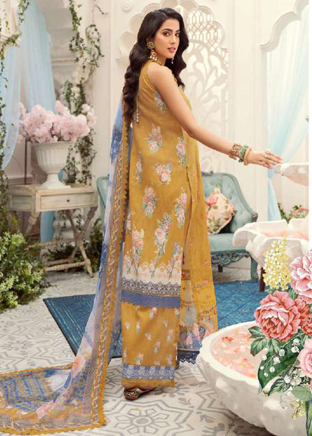 Noor by Saadia Asad Embroidered Lawn Suits Unstitched 3 Piece SA22N D8B - Summer Collection
