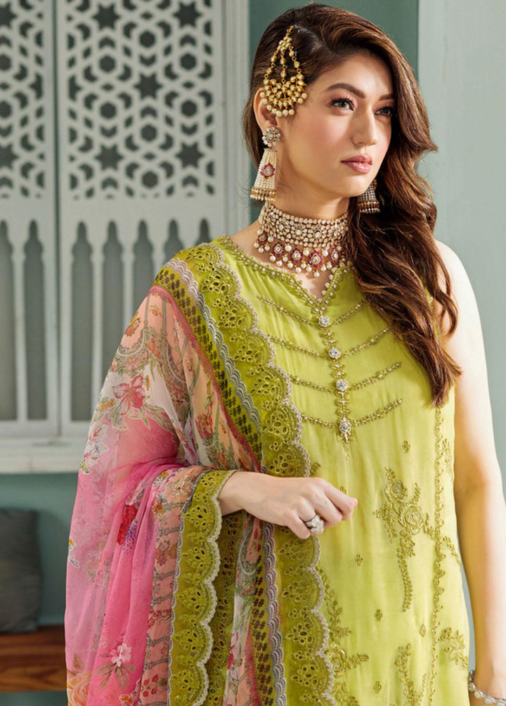 Noor By Saadia Asad Embroidered Chiffon Suits Unstitched 3 Piece NSA22C D1 - Luxury Collection