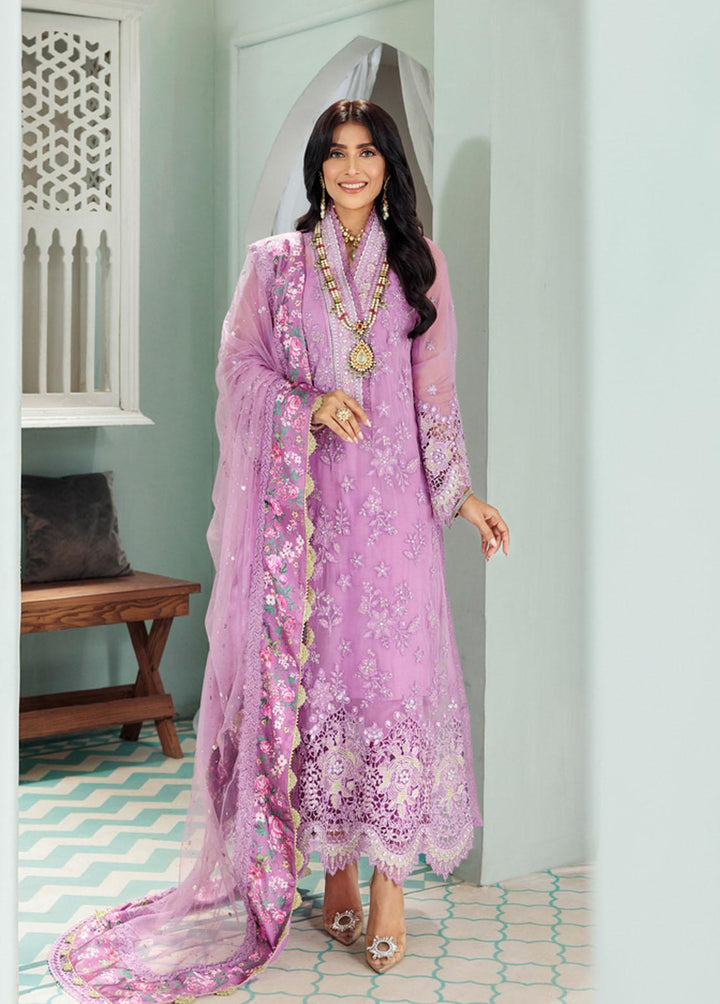 Noor By Saadia Asad Embroidered Chiffon Suits Unstitched 3 Piece NSA22C D3 - Luxury Collection