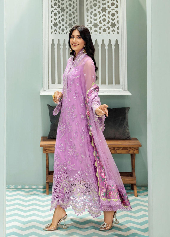 Noor By Saadia Asad Embroidered Chiffon Suits Unstitched 3 Piece NSA22C D3 - Luxury Collection