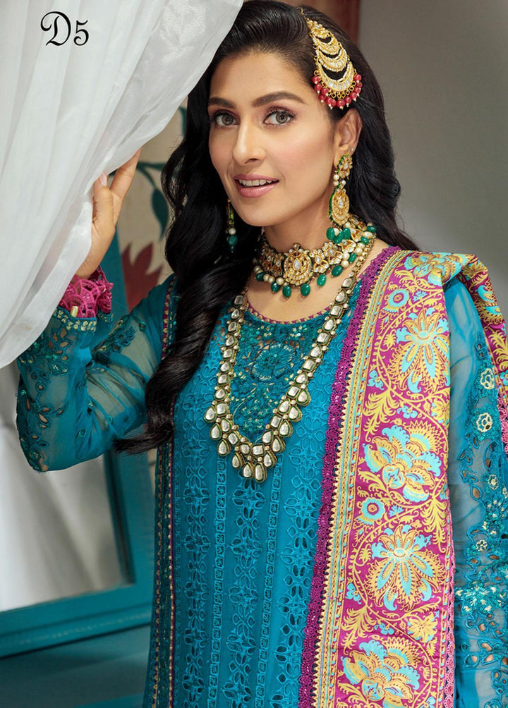 Noor By Saadia Asad Embroidered Chiffon Suits Unstitched 3 Piece NSA22C D5 - Luxury Collection