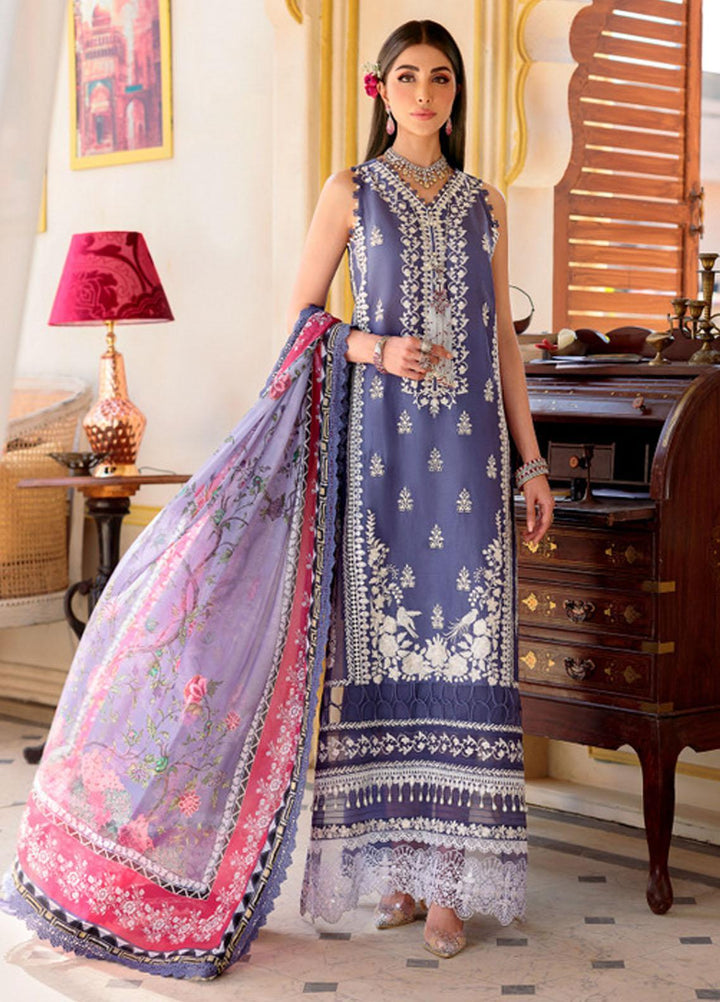 Noor by Saadia Asad Embroidered Lawn Suits Unstitched 3 Piece NSA22E D1A - Eid Collection