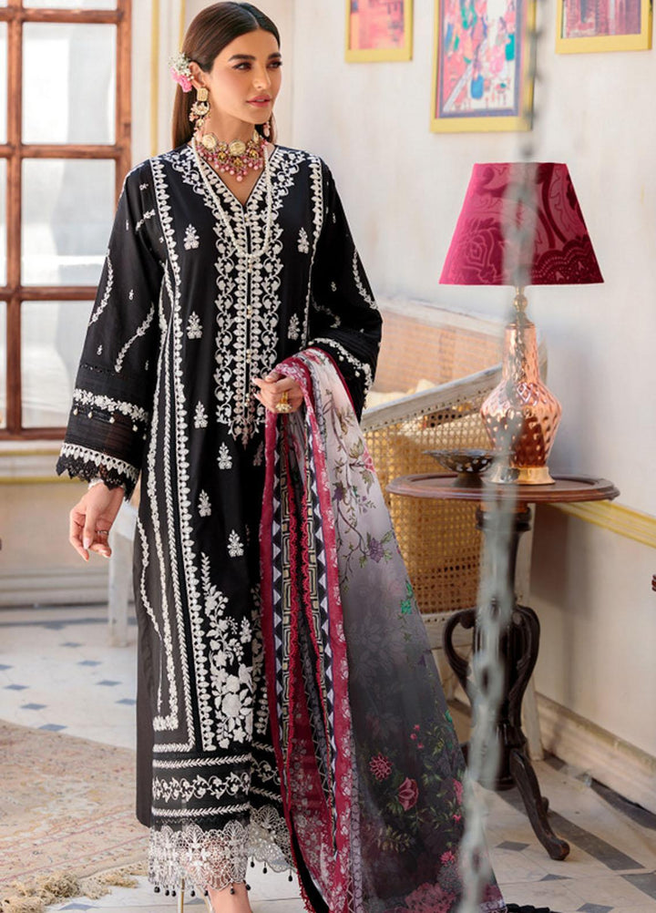 Noor by Saadia Asad Embroidered Lawn Suits Unstitched 3 Piece NSA22E D1B - Eid Collection