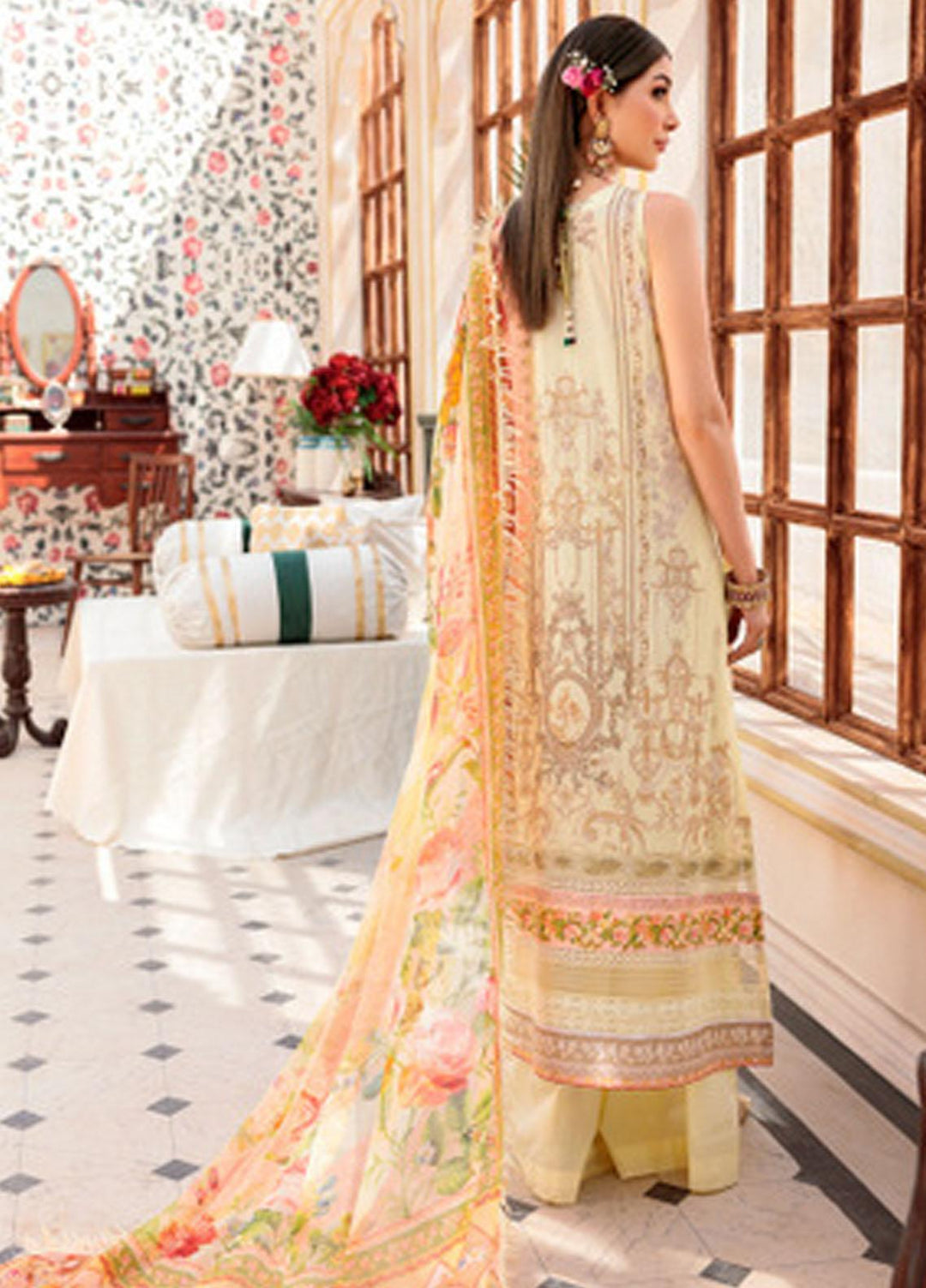 Noor by Saadia Asad Embroidered Lawn Suits Unstitched 3 Piece NSA22E D2A - Eid Collection