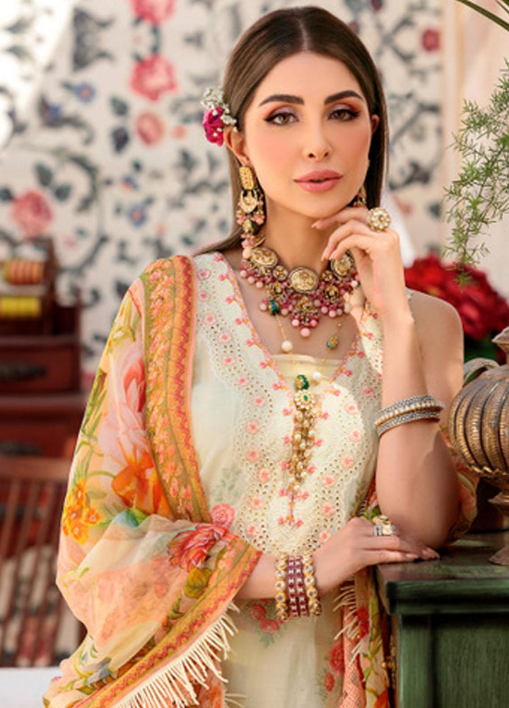 Noor by Saadia Asad Embroidered Lawn Suits Unstitched 3 Piece NSA22E D2A - Eid Collection