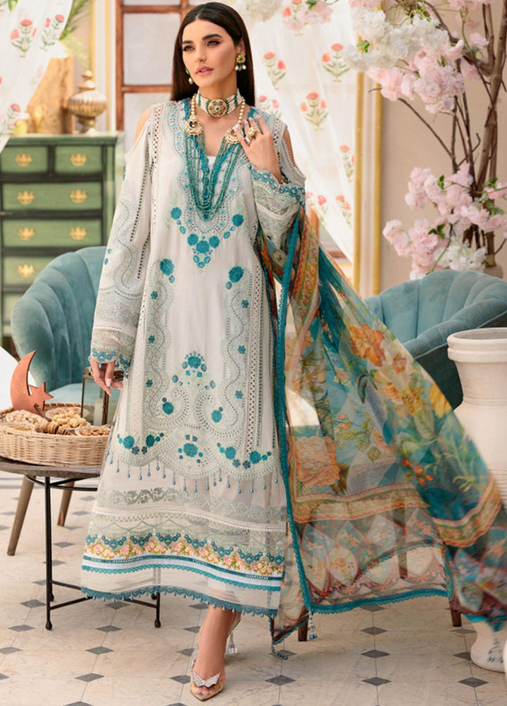 Noor by Saadia Asad Embroidered Lawn Suits Unstitched 3 Piece NSA22E D2B - Eid Collection