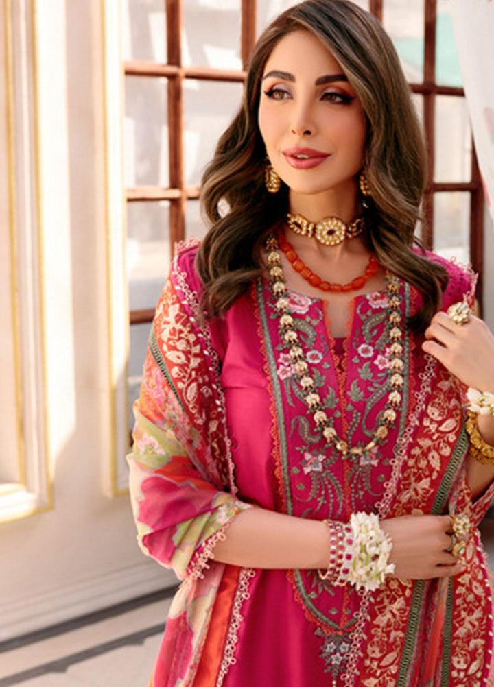 Noor by Saadia Asad Embroidered Lawn Suits Unstitched 3 Piece NSA22E D3A - Eid Collection