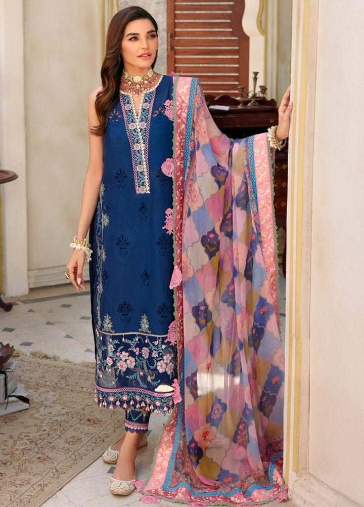 Noor by Saadia Asad Embroidered Lawn Suits Unstitched 3 Piece NSA22E D3B - Eid Collection