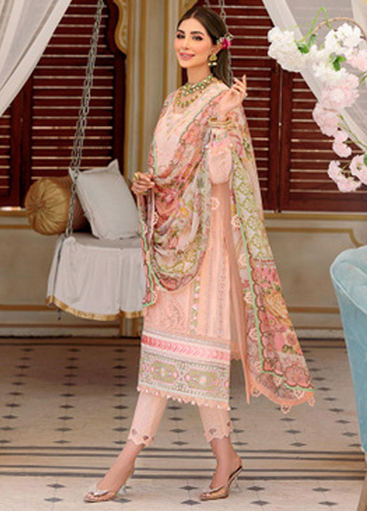 Noor by Saadia Asad Embroidered Lawn Suits Unstitched 3 Piece NSA22E D5B - Eid Collection