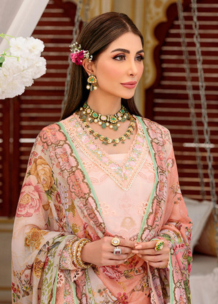 Noor by Saadia Asad Embroidered Lawn Suits Unstitched 3 Piece NSA22E D5B - Eid Collection