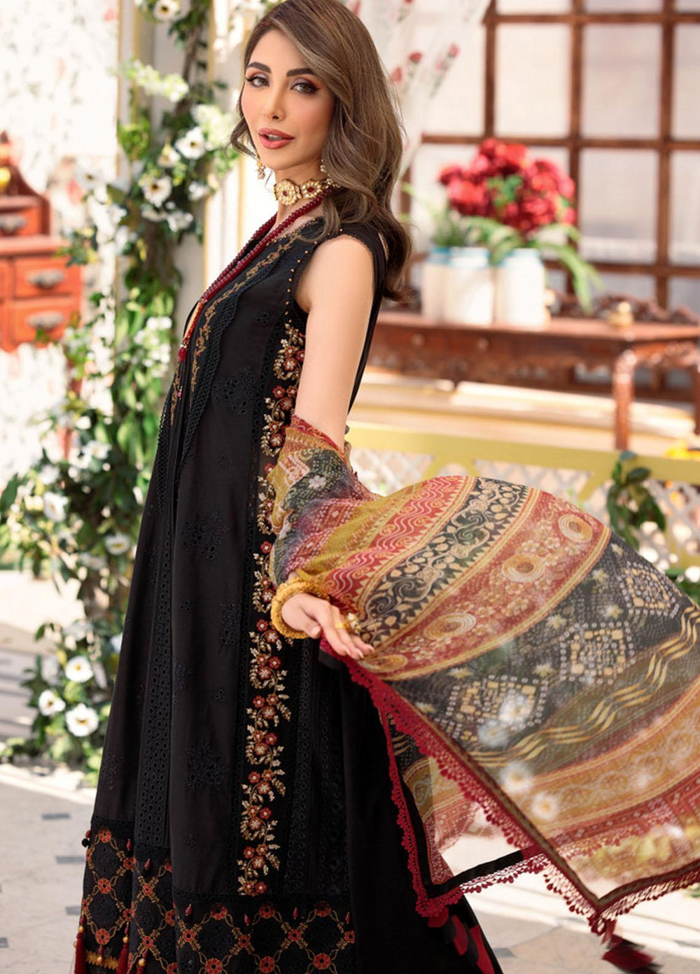 Noor by Saadia Asad Embroidered Lawn Suits Unstitched 3 Piece NSA22E D6A - Eid Collection