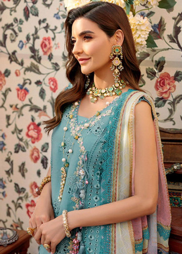 Noor by Saadia Asad Embroidered Lawn Suits Unstitched 3 Piece NSA22E D6B - Eid Collection