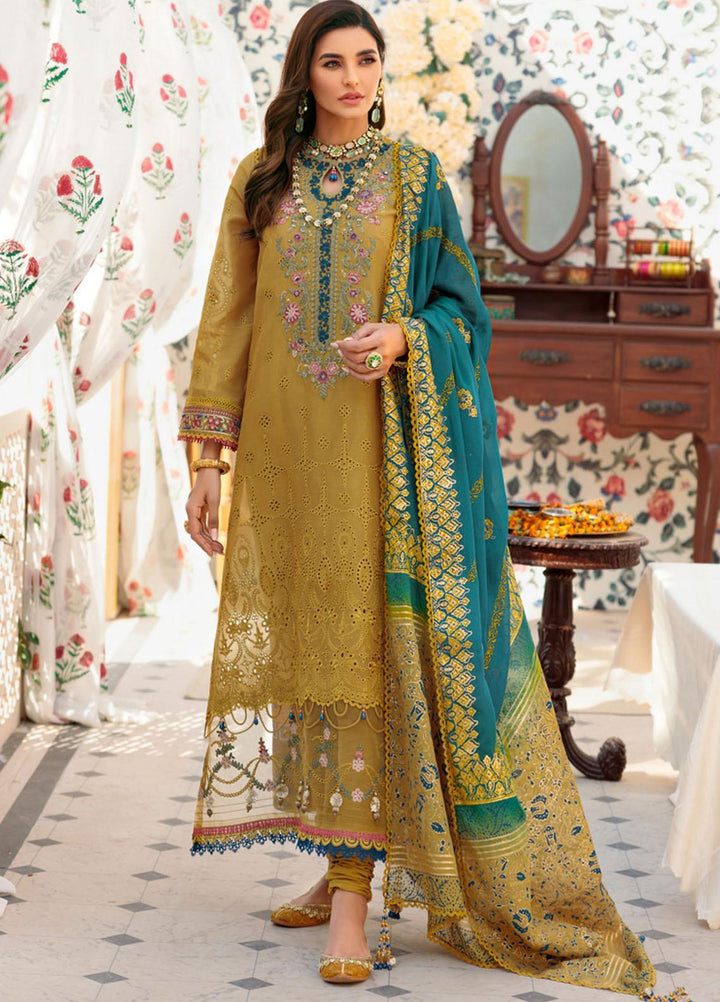 Noor by Saadia Asad Embroidered Lawn Suits Unstitched 3 Piece NSA22E D7A - Eid Collection
