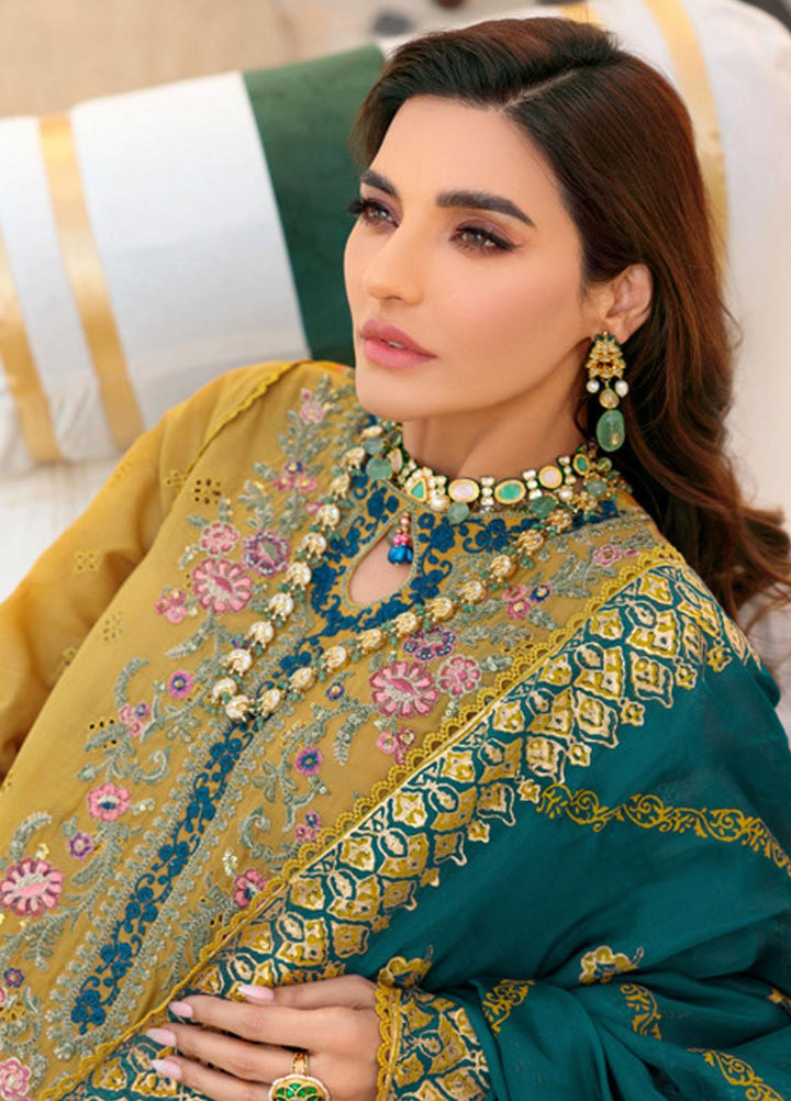 Noor by Saadia Asad Embroidered Lawn Suits Unstitched 3 Piece NSA22E D7A - Eid Collection