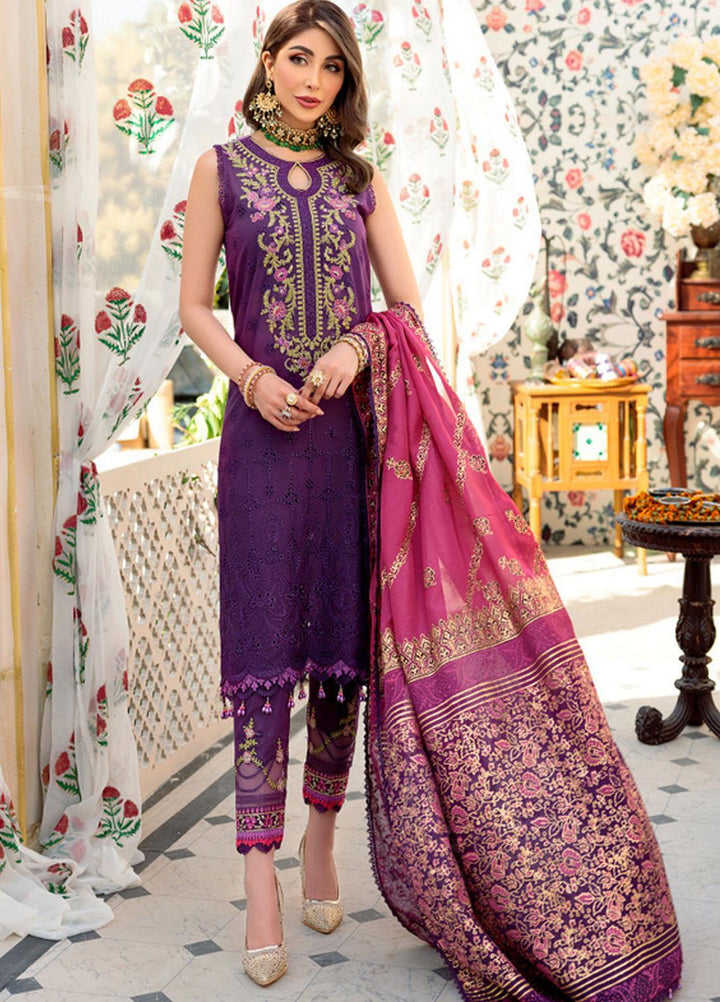 Noor by Saadia Asad Embroidered Lawn Suits Unstitched 3 Piece NSA22E D7B - Eid Collection