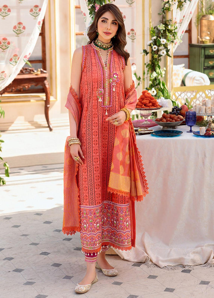 Noor by Saadia Asad Embroidered Lawn Suits Unstitched 3 Piece NSA22E D8A - Eid Collection