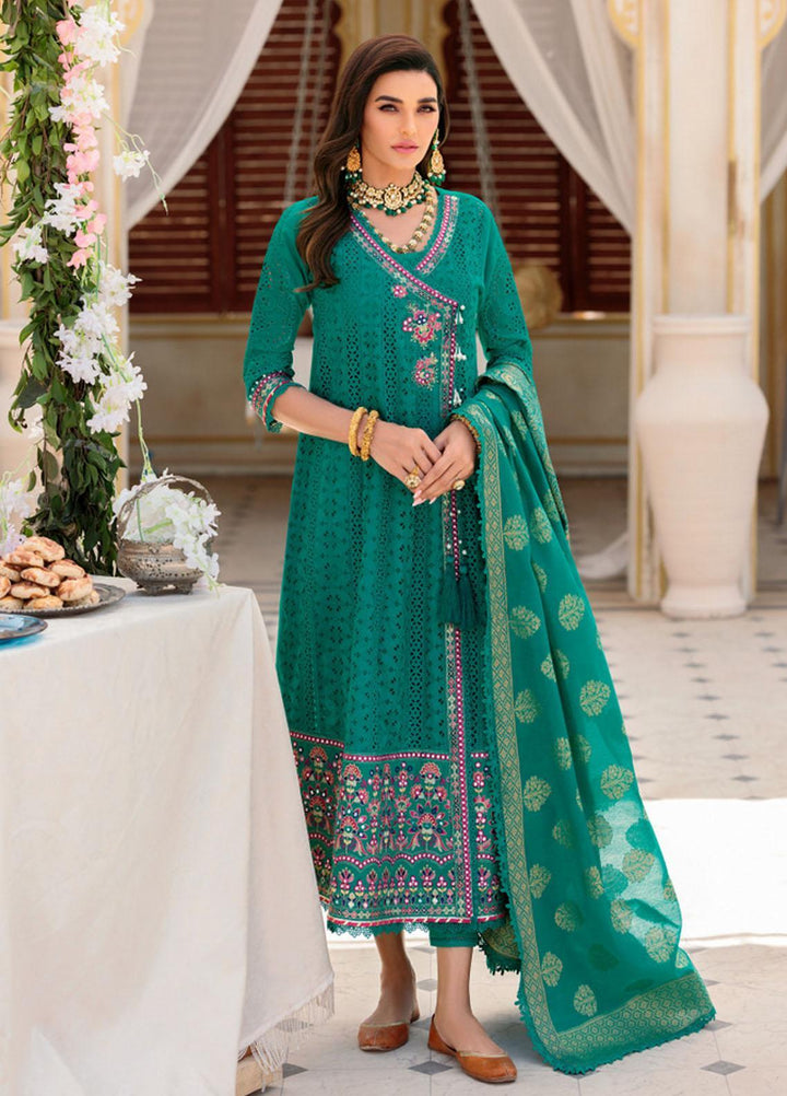 Noor by Saadia Asad Embroidered Lawn Suits Unstitched 3 Piece NSA22E D8B - Eid Collection